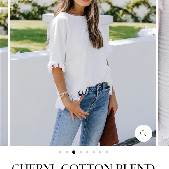 COPY - VICI CHERYL COTTON BLEND FRINGE TOP - Picture 5 of 5